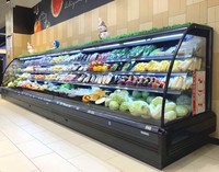 Réfrigérateurs ouverts multi-étagères étroites à commande à distance pour supermarchés, équipement de réfrigération, vitrine semi-multi-étagère