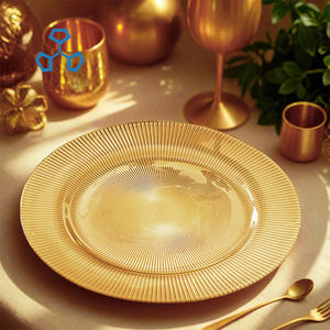 Grosir pelat pengisi daya cakram kaca radiasi sebening kristal desain klasik untuk pesta restoran dekorasi meja acara liburan - Product Image 6