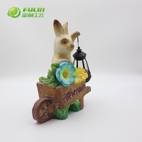 Großhandel 25,5 cm Harz-Osterhase Willkommensschild Gartenfigur mit Laterne für Außenbereich, Hof, Terrasse und Rasendekoration