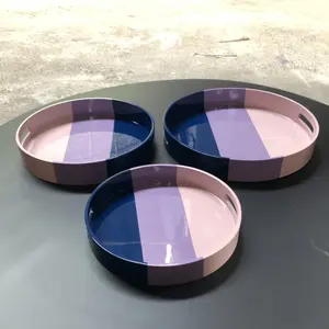 Whole sale Lacquer serving tray with unique design Very Beauty colorful Lacquer Rectangle service trays handmade in Viet Nam