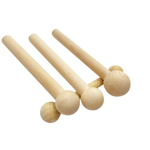 Wooden Drumsticks With Round Ball Ends 1.5X13Cm Natural Color For <b>Kids</b> Musical Toys Office Use - Product Image 4