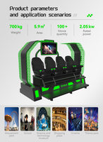 Casques de réalité virtuelle et simulateur de théâtre pour hommes, 4 sièges, jeu de réalité virtuelle, projet noir et vert, réalité virtuelle 9D, cinéma 5D, espace VR Star