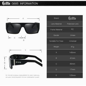 Gafas de Sol GCOTX Estilo Chicano Biker Gang, Moda Hip-Hop de la <span class=keywords><strong>Costa</strong></span> Oeste, Polarizadas UV400 de 7 Colores con Marco Completo G685 - Product Image 3