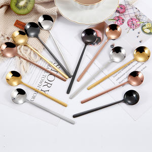 Lot de cuillères à café et à mélanger en acier inoxydable 304, style occidental, à long manche, pour la vente en gros - Product Image 5