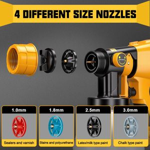 Pistolet de pulvérisation pour batterie Dewalt 20V (batterie non incluse), pistolet de pulvérisation sans fil HVLP 200W, moteur sans balais - Product Image 3