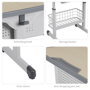 Ensemble de chaise et de bureau réglables en hauteur pour l'école, personnalisable, pour les meubles de classe des enfants du primaire/du secondaire - Product Image 3