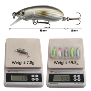 Señuelo de pesca Xy 358 Minnow de 53 mm y 7.8 g, de hundimiento lento, para pesca de lubina en agua dulce, cebo de aguas medias, colorido, para pez mandarín - Product Image 1