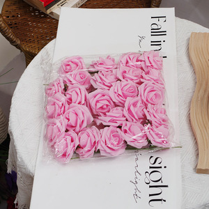 Offre Spéciale 8cm 25 pièces/sac multicolore mousse de polyéthylène rose tête <span class=keywords><strong>fleur</strong></span> à la main rose bricolage mariage amélioration de l'habitat fête de vacances - Product Image 1