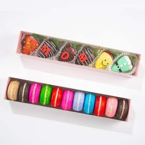 Boîtes à dessert en papier de taille et couleur personnalisées, emballage avec couvercle transparent de qualité alimentaire pour chocolat, macarons, bonbons, fraises - Product Image 3
