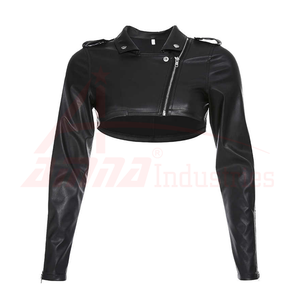 Chaqueta corta de cuero Real para mujer, Color brillante, 100% - Product Image 6