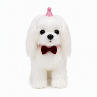 Jouet pour chien Samoyède en peluche super douce avec nœud papillon rouge, anti-stress, doublure en maille lavée