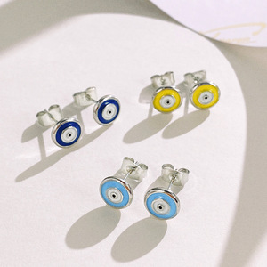 Pendientes Minimalistas con Diseño de Ojo Turco, Acabado en Cobre, Diseño Creativo, Joyería de Moda para Mujer, para Fiestas, Regalo Chic - Product Image 1