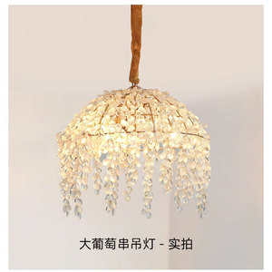 Lustre en cristal de style pastoral français pour chambre, salle à manger, bureau, villa, petite lampe de chevet, design pétale, <span class=keywords><strong>suspension</strong></span> LED - Product Image 2