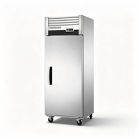 Nouveau modèle de congélateur commercial vertical sans givre, à température unique, à refroidissement par air, en acier inoxydable, 1 porte, avec dégivrage automatique