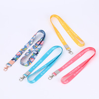 Lanière en polyester imprimée par sublimation, écologique, résistante à l'eau, durable, avec crochet métallique, pour badge d'étudiant, campus, école