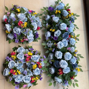 Fournitures funéraires Couronne de <span class=keywords><strong>fleurs</strong></span> blanches <span class=keywords><strong>Fleurs</strong></span> décoratives, couronnes et plantes <span class=keywords><strong>Fleurs</strong></span> funéraires artificielles personnalisées - Product Image 2