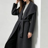 Manteau long en laine chaude d'hiver Tyan, manteau en cachemire à fourrure longue pour femmes, manteau en laine double face