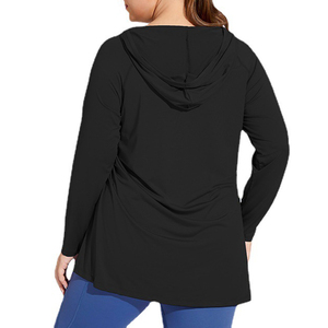 Camisetas Deportivas de Talla Grande para <span class=keywords><strong>Mujer</strong></span>, de Secado Rápido, para Yoga, Gimnasio, Manga Larga, Holgadas, para Correr - Product Image 3