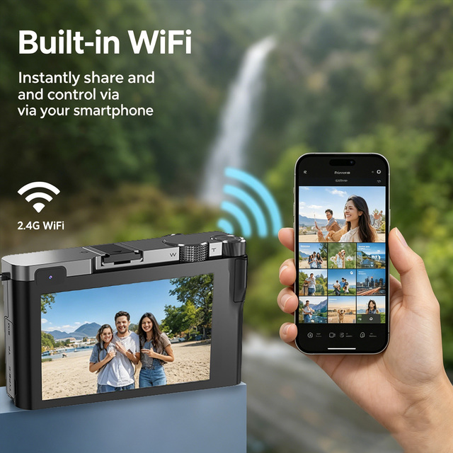 Jarvis Touch Screen Operation 4K CMOS Sensor Digital Cameras WiFi Auto Focus 18X Digital Zoom 4.0 Inch Lithium Battery Camera