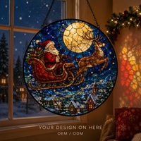 Attrape-soleil en verre teinté personnalisé, motif ange et étoile, 9-30 cm, OEM ODM, vente en gros, décoration de fenêtre de Noël