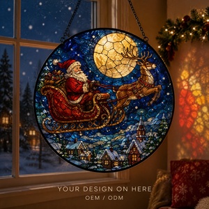 <span class=keywords><strong>Attrape</strong></span>-soleil en verre teinté personnalisé, motif ange et étoile, 9-30 cm, OEM ODM, vente en gros, décoration de fenêtre de Noël - Product Image 2