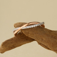 S925 deux lignes bague torsadée 925 bagues en argent en gros lots mixtes en vrac pour les femmes bague croisée