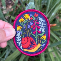 Offre Spéciale escargot Patch mignon escargot personnalisé brodé Patch pour vêtements veste Floral Design Cottagecore