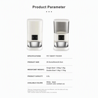 Distributeur automatique intelligent pour animaux de compagnie 6,5 L avec caméra 2MP grand angle 180°, surveillance vidéo via application Tscloud et audio bidirectionnel pour chats et chiens