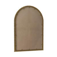 Miroir de vanité vintage en fer forgé avec bordure perlée, à suspendre au mur ou à placer sur une table, idéal pour le salon, la chambre ou la salle de bain