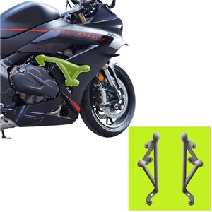 Convient pour QJMOTOR SRK600 <span class=keywords><strong>RS</strong></span>, tête de ressort, tube en acier au carbone givré, anti-chute, pare-chocs modifié épaissi, protection du moteur - Product Image 1
