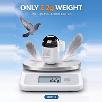 Traceur GPS électronique pour pigeon Heartpaws OMB-09, mini-bague de patte arrondie, suivi en temps réel, réseau 4G, localisateur GPS pour pigeon, entraînement quotidien