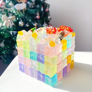 KI quyu Cubos de Hielo Acrílicos Luminosos de Colores, Pequeños Accesorios DIY Triturados, Bolsa de Accesorios Hechos a Mano para Luz Nocturna con Pegamento - Product Image 4