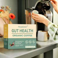OEM自有品牌蘑菇咖啡包，含益生菌和蘑菇混合物，兼容 Keurig K-Cups，有益肠道健康和免疫系统支持