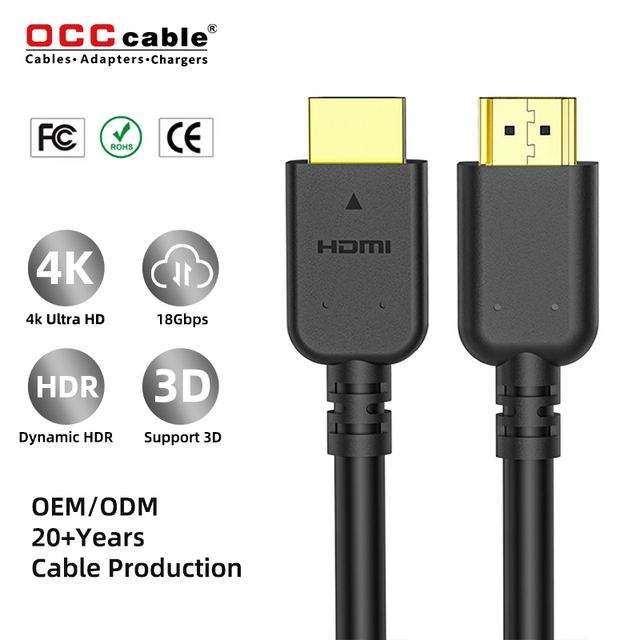 Manufacturers High-Speed HDMI Cable 4K 60Hz UHD 4K 18Gbps Male to Male for TV Monitor Computer and Projector