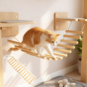 Puente de Madera Moderno para Gatos de 100cm, Escalera para Trepar, Escalones DIY, Envío Directo desde China a la UE - Product Image 1