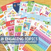 Affiches éducatives laminées pour les tout-petits, décoration murale pour la maternelle, matériel d'apprentissage préscolaire, tableau de l'alphabet et des nombres
