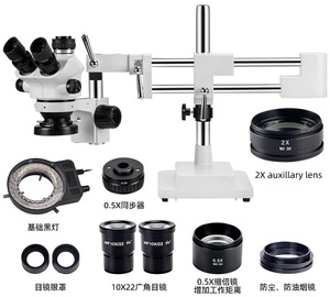 Двойной Тринокулярный стереомикроскоп для пайки печатных плат 7-45X - Product Image 5