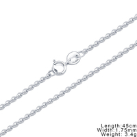 Collier chaîne en or massif 14 carats, or rose 585, simple, classique, à maillons en O, pour femme, épaisseur 1,75 mm