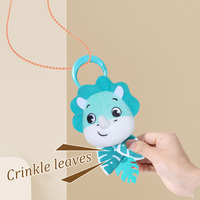 Hochet pour bébé avec animal en peluche froissé, jouet vibrant à tirer, jouet à suspendre à la poussette