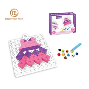 Girls Gift Creative Cosmetics Theme Cheap Plastic Bricks Puzzle DIY Miniature 3D Building Block Toy