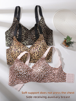 Soutien-gorge Leopard sans couture rembourré en gel, nouveau design couleur, décolleté plongeant, confortable pour le quotidien, style T-shirt
