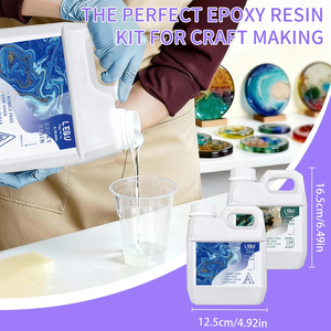 LEQU 35.2oz <b>Clear</b> Epoxy Resin AB Adhesive Crystal <b>Clear</b> for DIY Crafts Casting Coating - Product Image 4