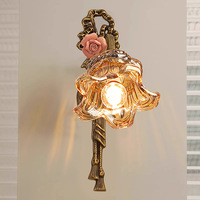 Lámpara de Pared LED Estilo Pastoral Francés para Pasillo, Iluminación de Lujo para Sala de Estar, Dormitorio y Cabecera