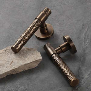 Ensemble de poignées de porte en cuivre pur martelé bronze antique, quincaillerie complète pour villa, poignée de meuble assortie, poignée de tiroir de luxe - Product Image 4