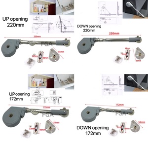 Sistema de cierre suave con resorte de gas para tapas de gabinetes, de apertura ascendente, de aleación de zinc gris, para gabinetes de cocina y cajas de juguetes - Product Image 2