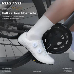 Chaussures de vélo de <span class=keywords><strong>route</strong></span> en fibre de carbone, respirantes, légères, avec tige en TPU, semelle rigide en nylon, accessoires de cyclisme - Product Image 5
