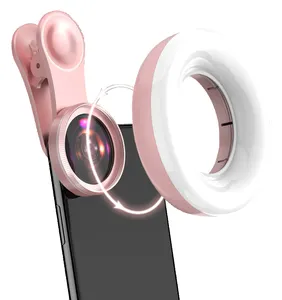 Telefono cellulare Macro Lens LED Fill Lamp Phone Selfie Light Beauty Ring Light Smartphone Closeup Shot Photography Lighting Gadgets