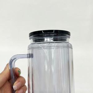 Vasos de Acrílico Transparentes Personalizados con Logotipo, Vasos de Acrílico Transparentes de 20 oz para Hacer Manualidades, Vasos de Plástico con Agujero Preperforado de 16 oz, Vasos con Asa - Product Image 4