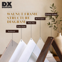 Cadre photo en noyer DX Designs 4x16 pouces pour table, cadre photo panoramique long en bois massif avec plexiglas HD, cadre de collage