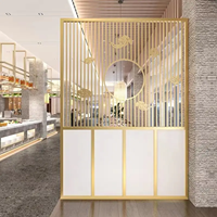 Panneau de séparation translucide en acier inoxydable doré découpé au laser, étanche, pour restaurants, salons et salles à manger - Personnalisable